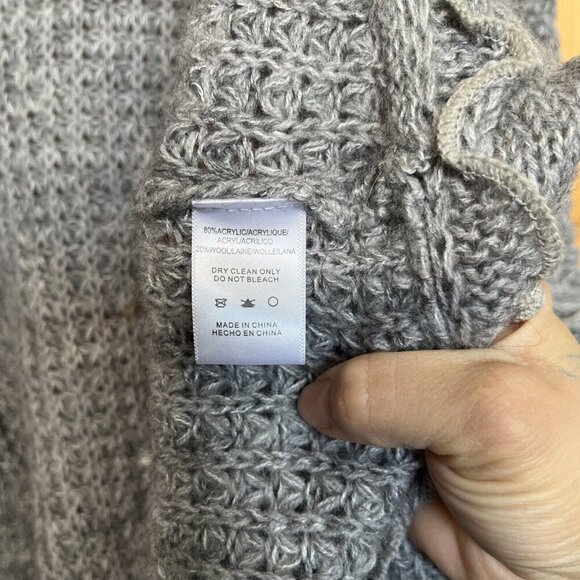 Moth Womens Small Cocoon Ruffle Cardigan Flutter Sleeve Boho Waffle Knit Sweater - Picture 4 of 5